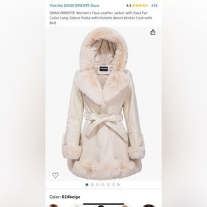 leather & faux fur winter jacket coat